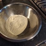 Flour in a mixing bowl